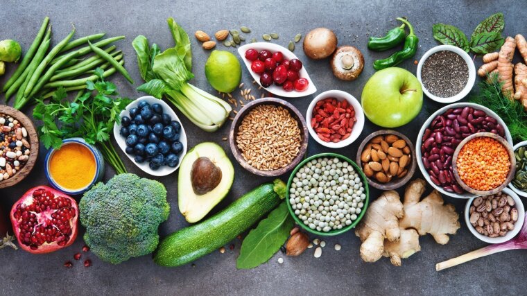 Reihe von Nahrungsmitteln